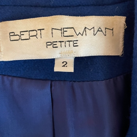 womens coats and jackets, Blue Jacket, Bert Newman Wool Coat, Petite Small 2P. - Picture 3 of 5